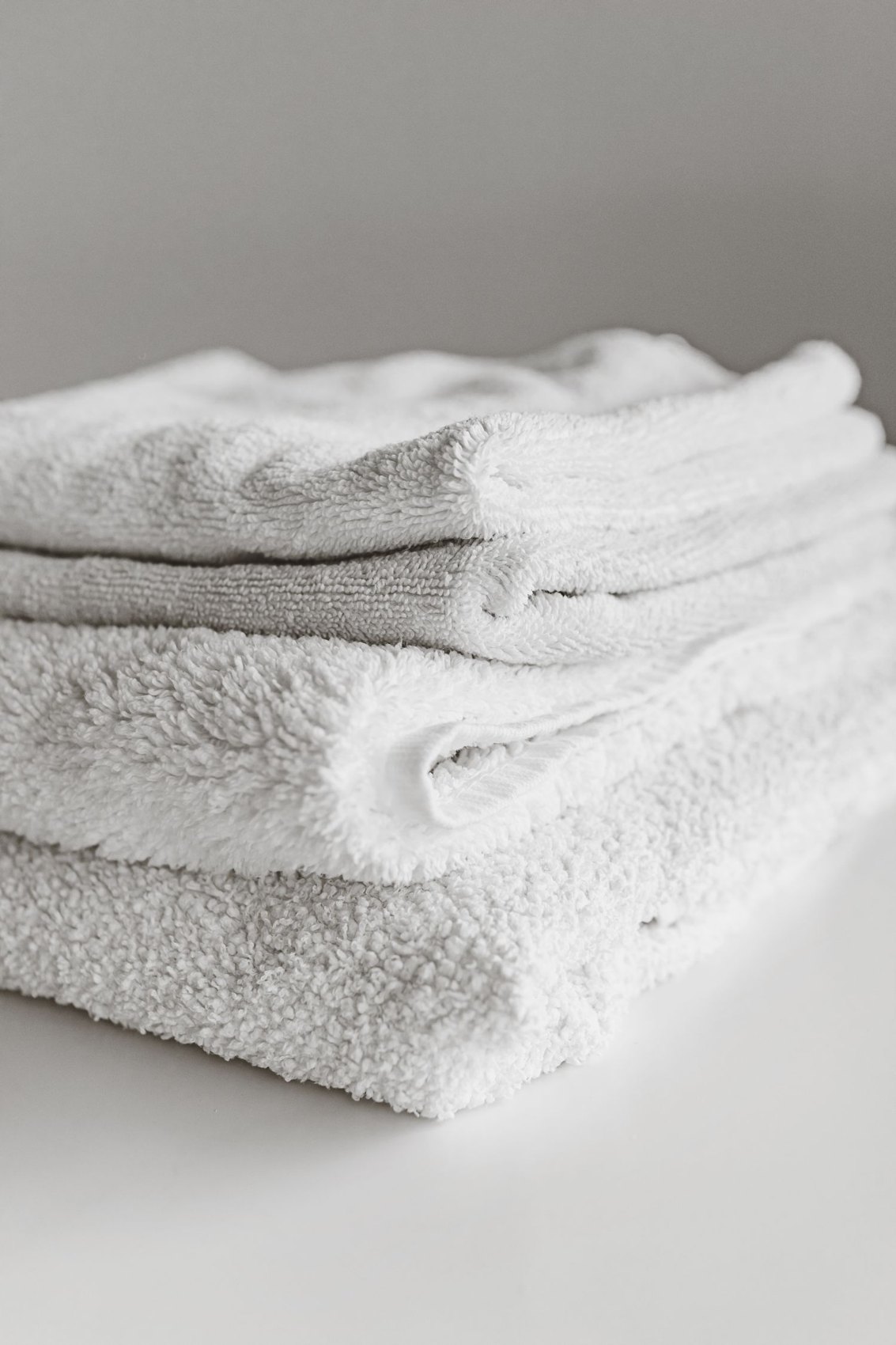 A stack of white towels